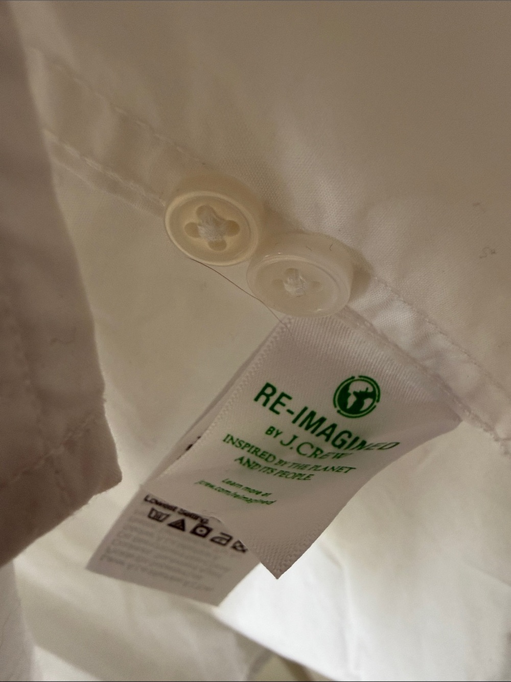 J. Crew White Button-Front Shirt with Black Label - Picture 9 of 9